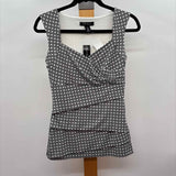 White House Black Market Women's Size XS Black Circles Sleeveless Shirt