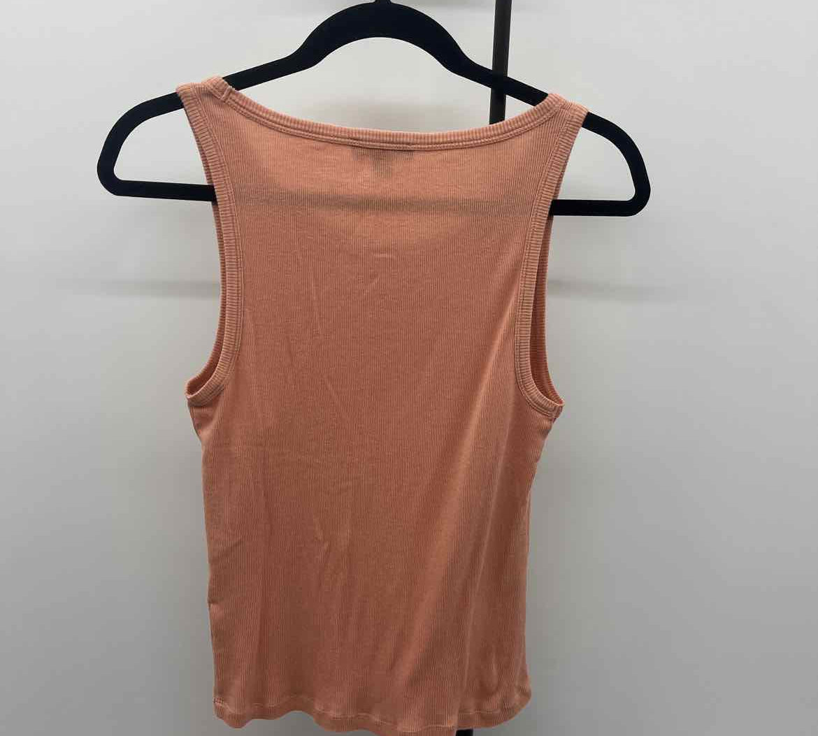J Crew Women's Size M Peach Ribbed Sleeveless Shirt