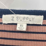 Z Supply Women's Size XS Mocha Stripe Long Sleeve Shirt