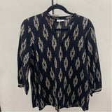 purejill Women's Size M Black Aztec Long Sleeve Shirt