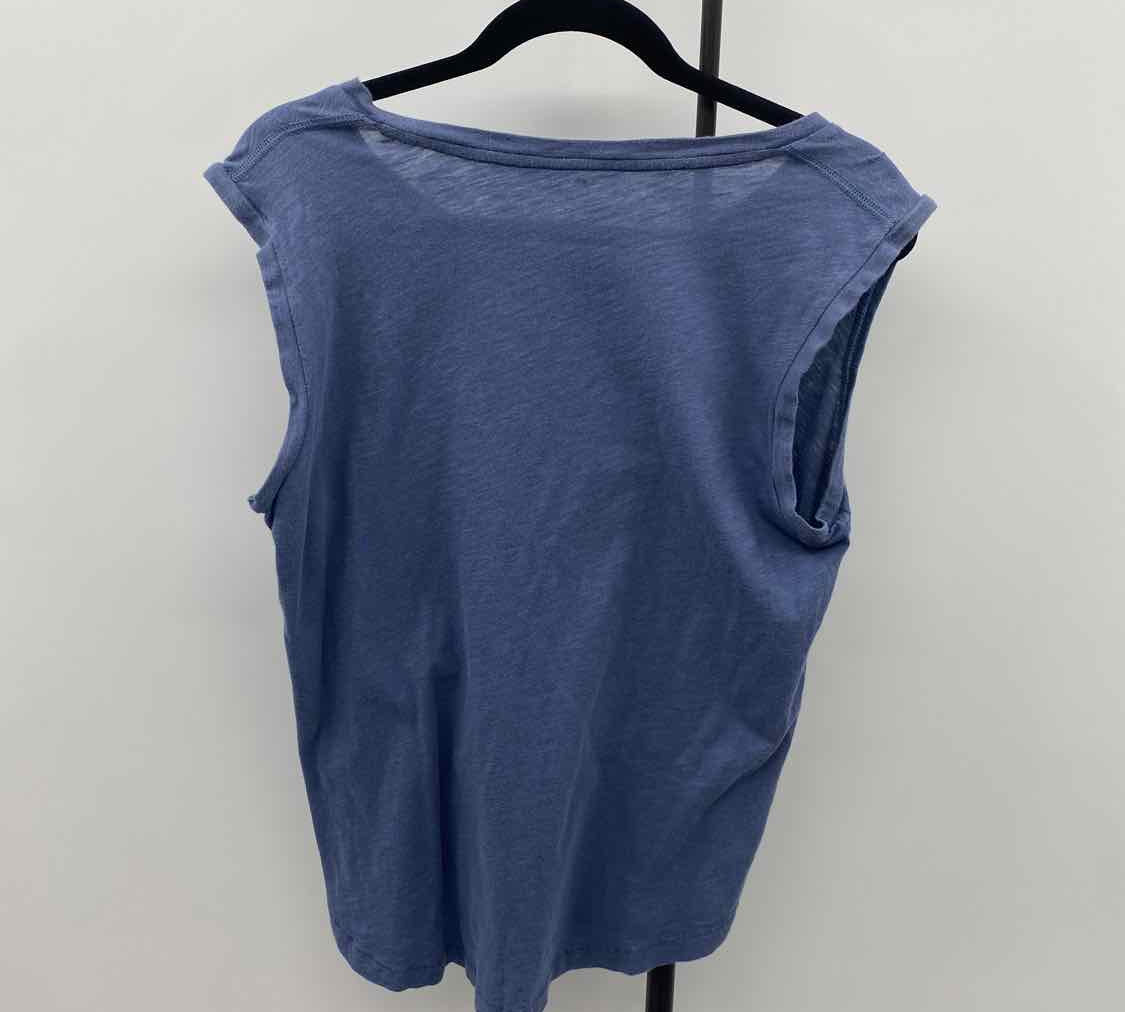madewell Junior's Size M Blue Solid Sleeveless Shirt