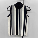 Tahari Women's Size S Black Stripe Sleeveless Shirt