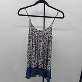 Hem & Thread Women's Size L Blue Floral Tank