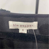 Blu Pepper Women's Size S Black dotted Long Sleeve Shirt
