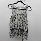 CABI Women's Size M Black Floral Sleeveless Shirt