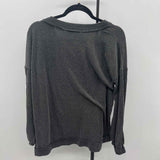Altar'd State Junior's Size S Charcoal Ribbed Long Sleeve Shirt