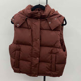 nuuds Women's Size M Brown Solid Vest
