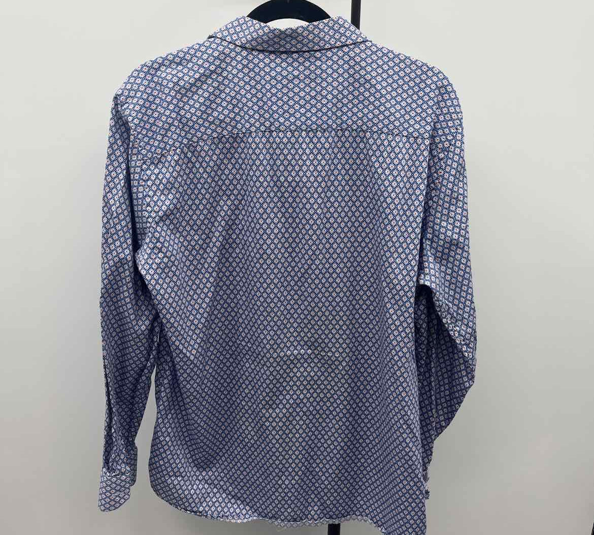 Johnston & Murphy Men's Size L Blue dots Long Sleeve Shirt