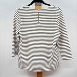 Talbots Women's Size L Ivory Stripe Long Sleeve Shirt