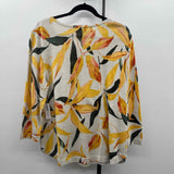 Chico's Women's Size XL Yellow Floral Sweater