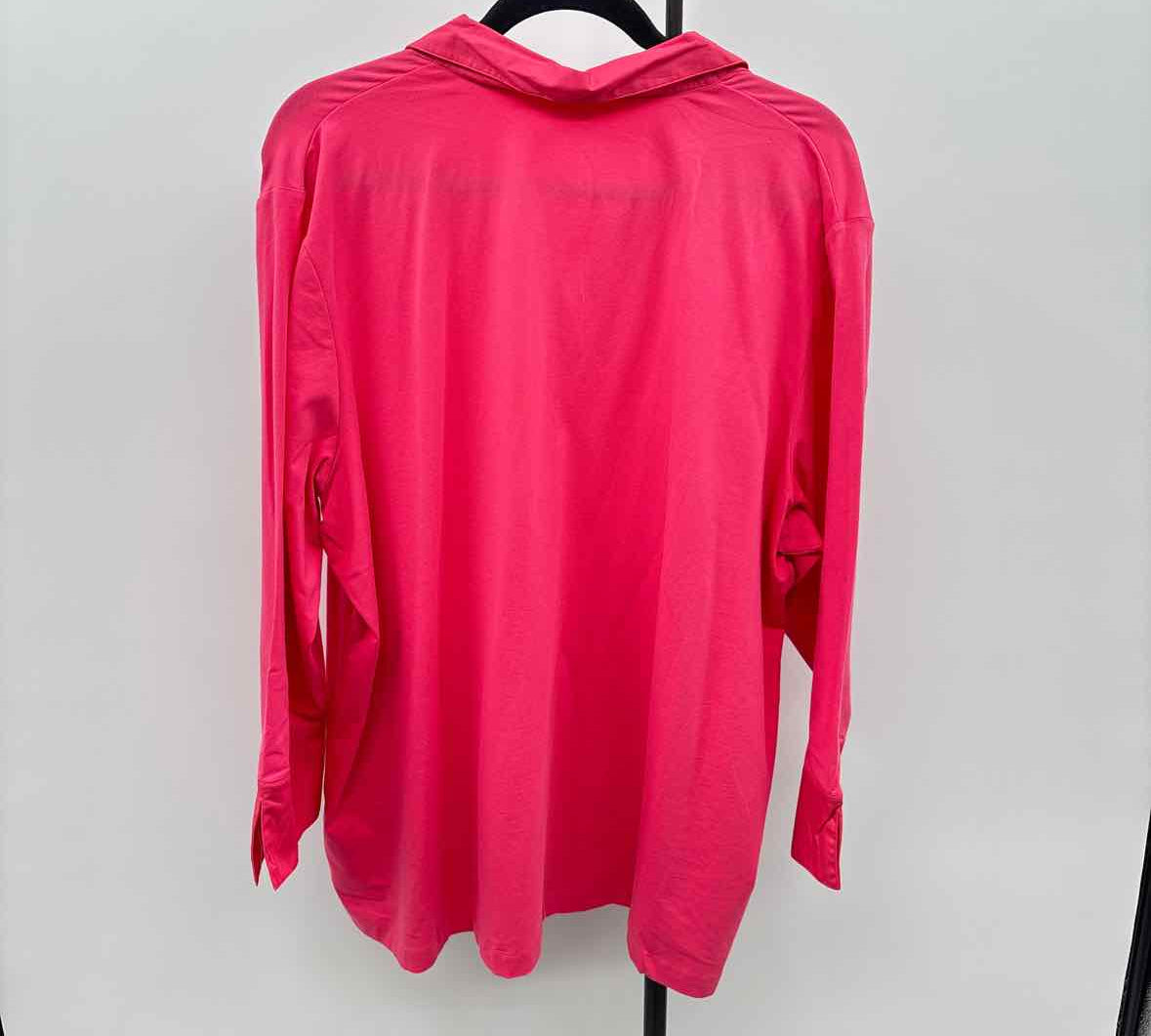 Lands End Women's Size 3X Pink Solid Long Sleeve Shirt