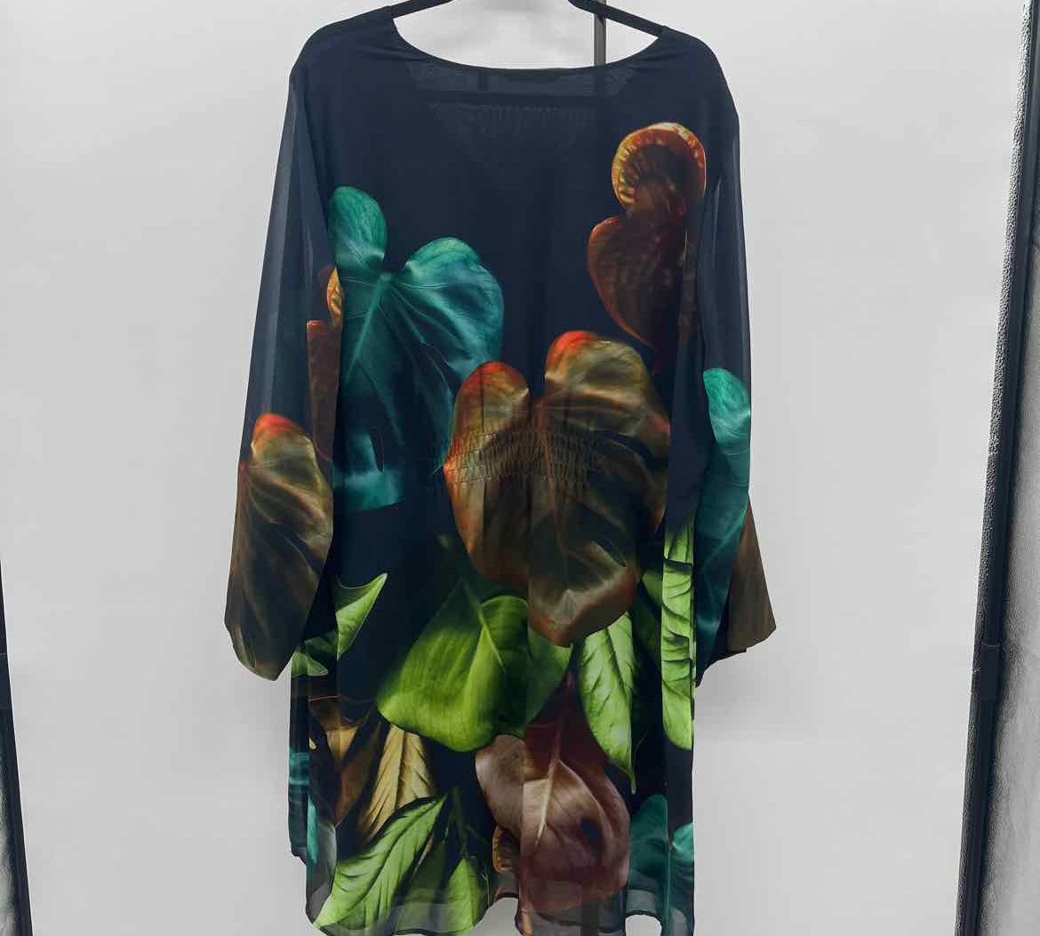 Soft Surroundings Women's Size 18 Navy Leaf Dress