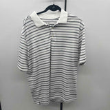 Walter Hagen Men's Size XL White Striped Short Sleeve Shirt