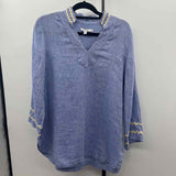 Chico's Women's Size M Blue Textured Tunic