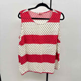 Talbots Women's Size 2X Watermelon dotted Sleeveless Shirt