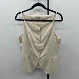 Madewell Junior's Size M Beige Solid Sleeveless Shirt