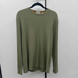 Timberland Men's Size M Green Textured Long Sleeve Shirt