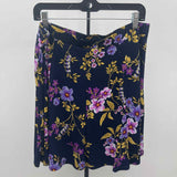 Susan Graver Women's Size 14 Navy Floral Skirt