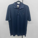 Greg Norman Men's Size L Navy Dashes Short Sleeve Shirt
