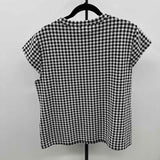 Ann Taylor Women's Size XXL Black Checkered Short Sleeve Shirt