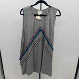 Hayden Women's Size 2X Gray Textured Sleeveless Shirt