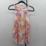savanna jane Women's Size 1X Peach Floral Sleeveless Shirt