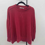 Altar'd State Junior's Size S Cranberry Ribbed Long Sleeve Shirt