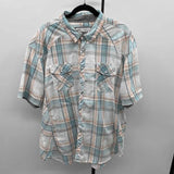 BKE Men's Size 3XL Aqua Plaid Short Sleeve Shirt