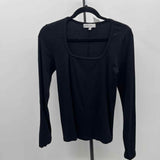 Michael Stars Women's Size M Black Solid Long Sleeve Shirt