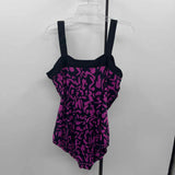 Inc Women's Size 22W Magenta Abstract Swimsuit - 1 Piece