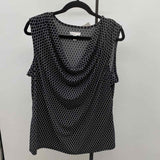 Charter Club Women's Size 1X Black Geometric Sleeveless Shirt