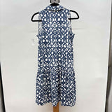 Duffield Lane Women's Size 10 Blue Geometric Dress