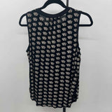 Loft Women's Size M Black Floral Sleeveless Shirt