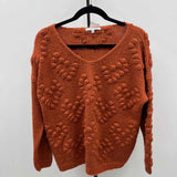 Fav Lux Women's Size L Rust Textured Sweater