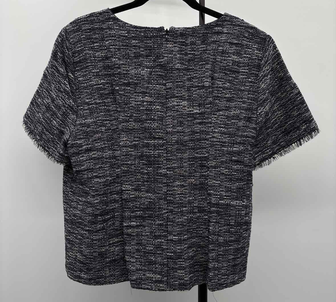J Crew Women's Size L Navy Heathered Short Sleeve Shirt