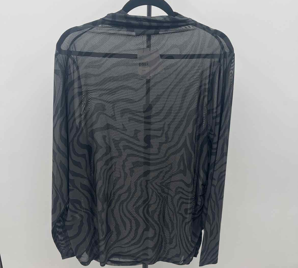 Lane Bryant Women's Size 3X Charcoal Tiger Long Sleeve Shirt