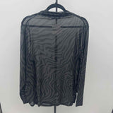 Lane Bryant Women's Size 3X Charcoal Tiger Long Sleeve Shirt