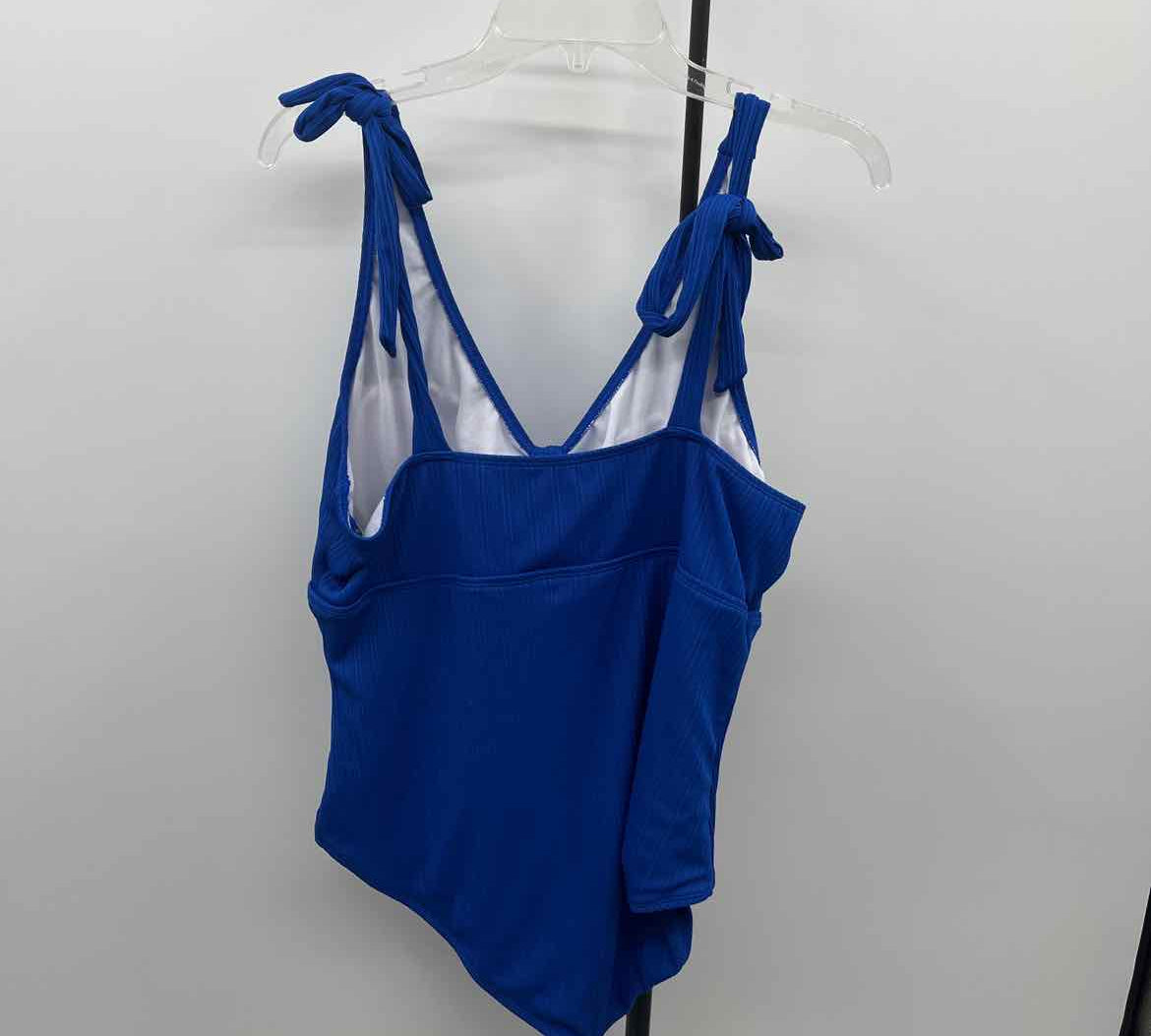 Jasambac Women's Size 2X Royal Blue Textured Swimsuit - 1 Piece