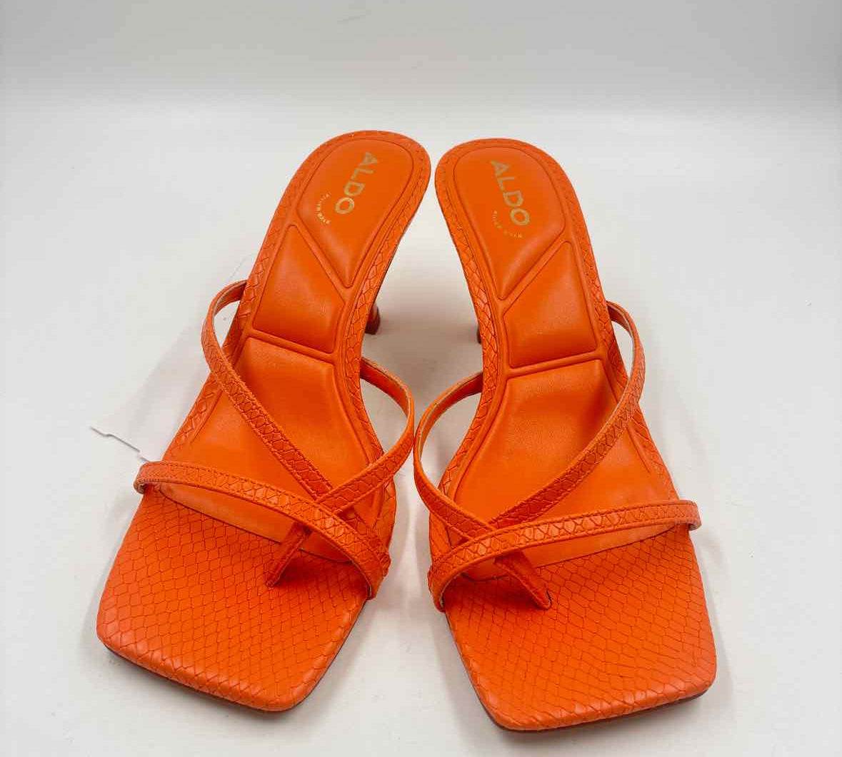 aldo Women's Shoe Size 8.5 Orange Textured Sandals