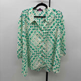C wonder Women's Size M Green Squares Long Sleeve Shirt