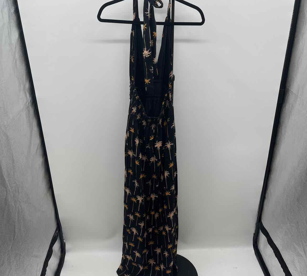 En Creme Women's Size 6 Black Palm Trees Dress