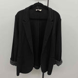 Skies Are Blue Women's Size 2X Black Solid Jacket