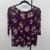 JJill Women's Size SP Purple Floral Long Sleeve Shirt