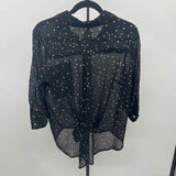 Lost + Wander Women's Size S Black Star Long Sleeve Shirt