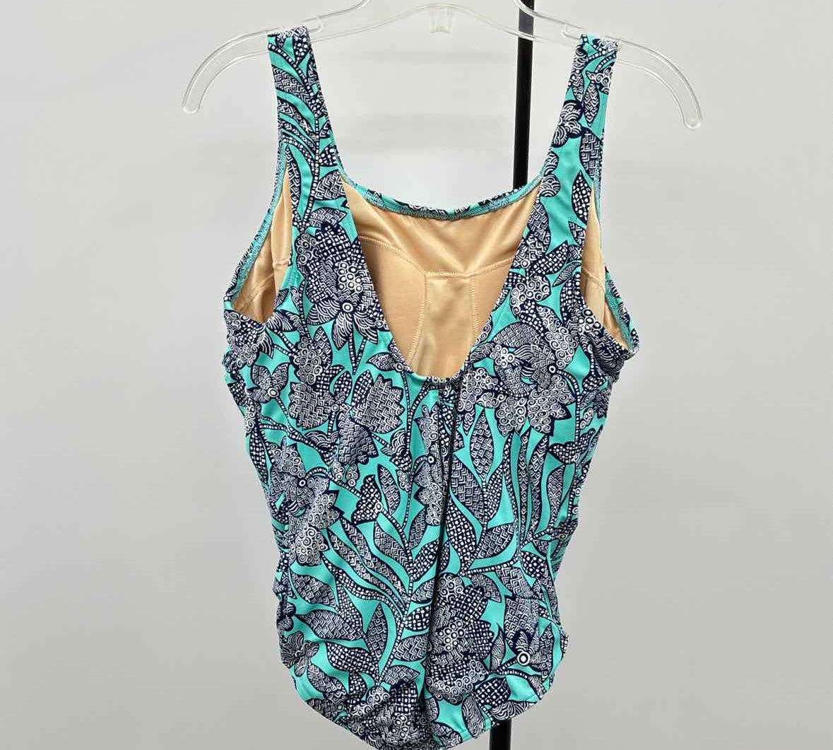 Lands End Women's Size 18W Navy Floral Swimsuit - 1 Piece