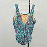 Lands End Women's Size 18W Navy Floral Swimsuit - 1 Piece