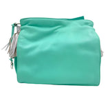 BRIGHTON Light Teal Green & Silver Leather GLORIETTA TASSEL Crossbody Purse