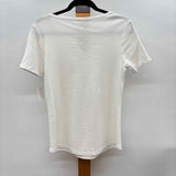 Chico's Women's Size S White Solid Short Sleeve Shirt