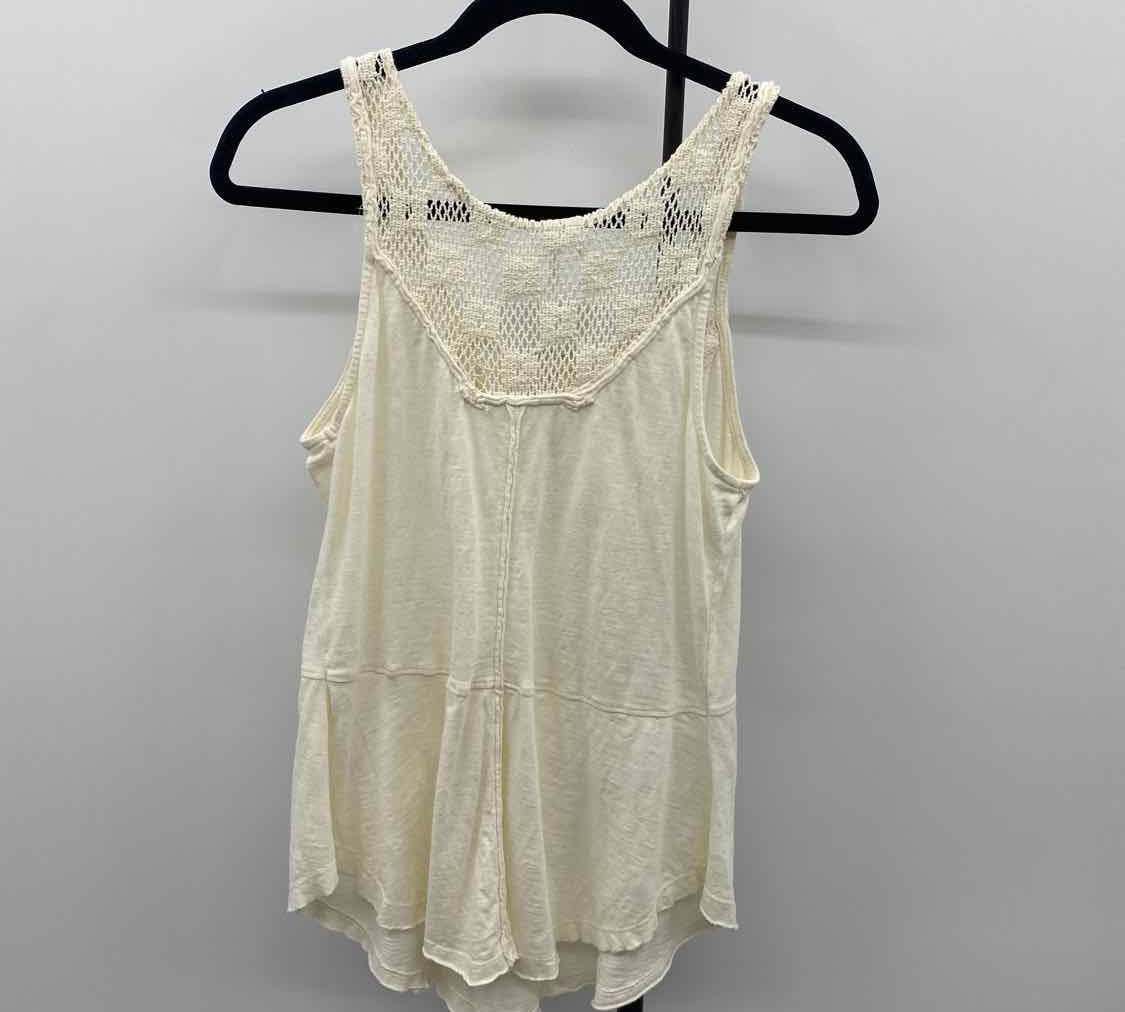 Free People Junior's Size M Ivory Textured Tank