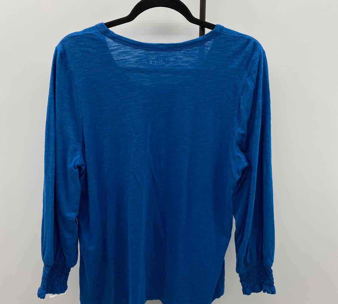 Chico's Women's Size L Blue Heathered Long Sleeve Shirt